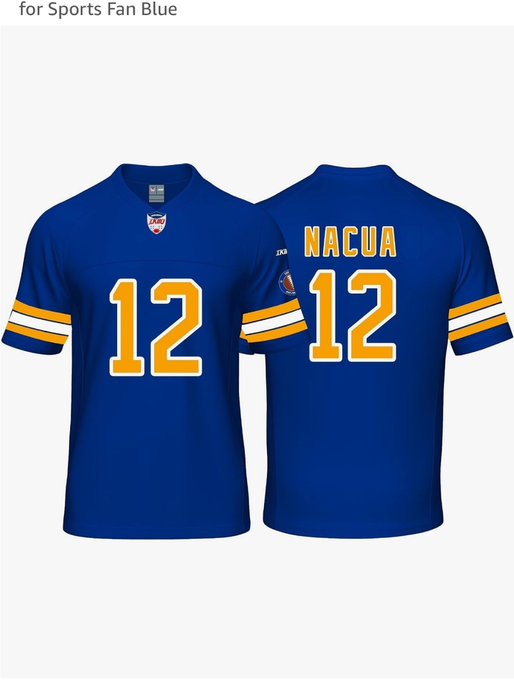 PUKA NACUA #12 Blue & Gold Men's Football Jersey